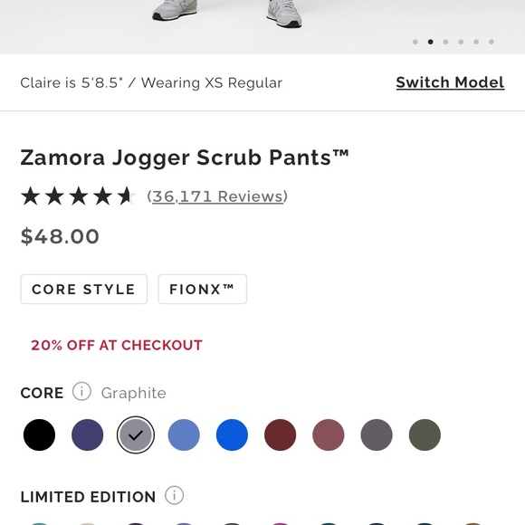 FIGS Petite Zamora Jogger Scrub Pants in graphite - Picture 8 of 16